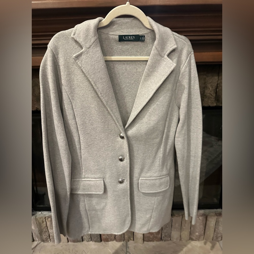 Lauren (RalphLauren). Cream colored sweater material blazer. Perfect condition.